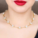 Colar  Mariana com zirconias cristal folheado a ouro