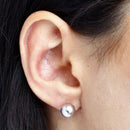 Conjunto Bell colar e brinco folheado a rodio