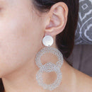 Brinco Croche Two folheadas a rodio