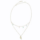 Colar Peper duplo com zirconias coloridas folheado rodio