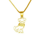 Pingente Pet Dog com corrente folheado ouro 18k
