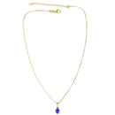 Colar Gisele pingente gota safira folheado a ouro