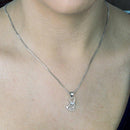 Pingente Pet Dog com corrente folheado a rodio branco