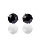 Brinco Lonely Eight solitário zirconia onix folheado rodio