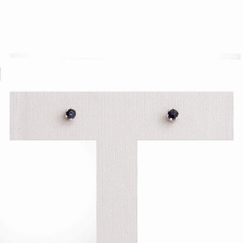 Brinco Lonely Three solitário zirconia onix folheado rodio