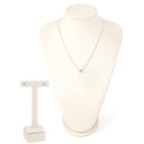 Conjunto Nadia brinco e colar de zirconias aquamarine folheado a rodio