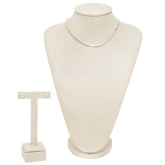 Conjunto Bell colar e brinco folheado a rodio