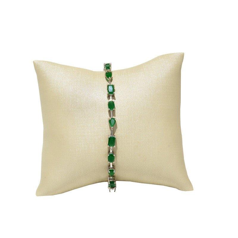 Pulseira Dandara Zirconias esmeraldas folheado a rodio