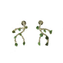 Brinco Eveni com pedras verdes folheado a rodio