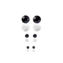 Kit Lonely Two trio brincos zirconias onix folheado a rodio