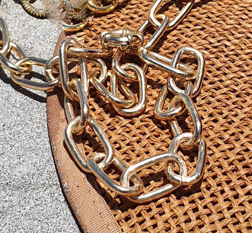 Pulseira Elsa elos longos folheados a ouro