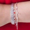 Pulseira Tifany One zirconias rubi folheado a rodio
