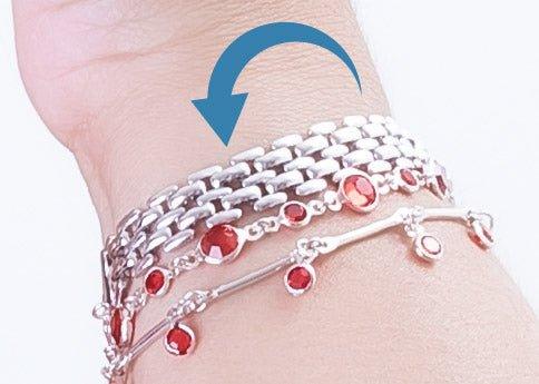 Pulseira Clock malha relogio folheado a rodio