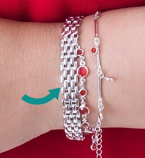 Pulseira Clock malha relogio folheado a rodio