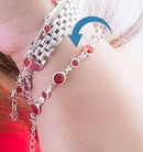 Pulseira Tifany Two zirconias rubi folheado a rodio