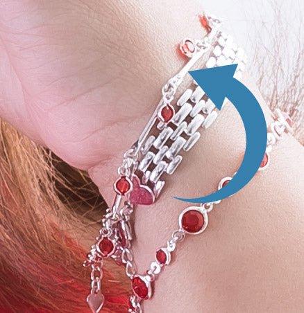 Pulseira Tifany One zirconias rubi folheado a rodio