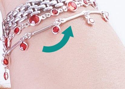 Pulseira Tifany One zirconias rubi folheado a rodio