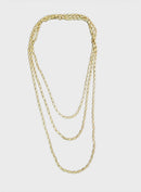 Colar fosco longo folheado a ouro