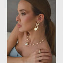 Colar Coração e Medalhas folheado e a ouro