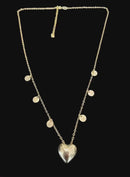 Colar Coração e Medalhas folheado e a ouro