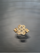 Anel Infinito com pedras de zirconias folheado a ouro