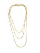 Colar fosco longo folheado a ouro