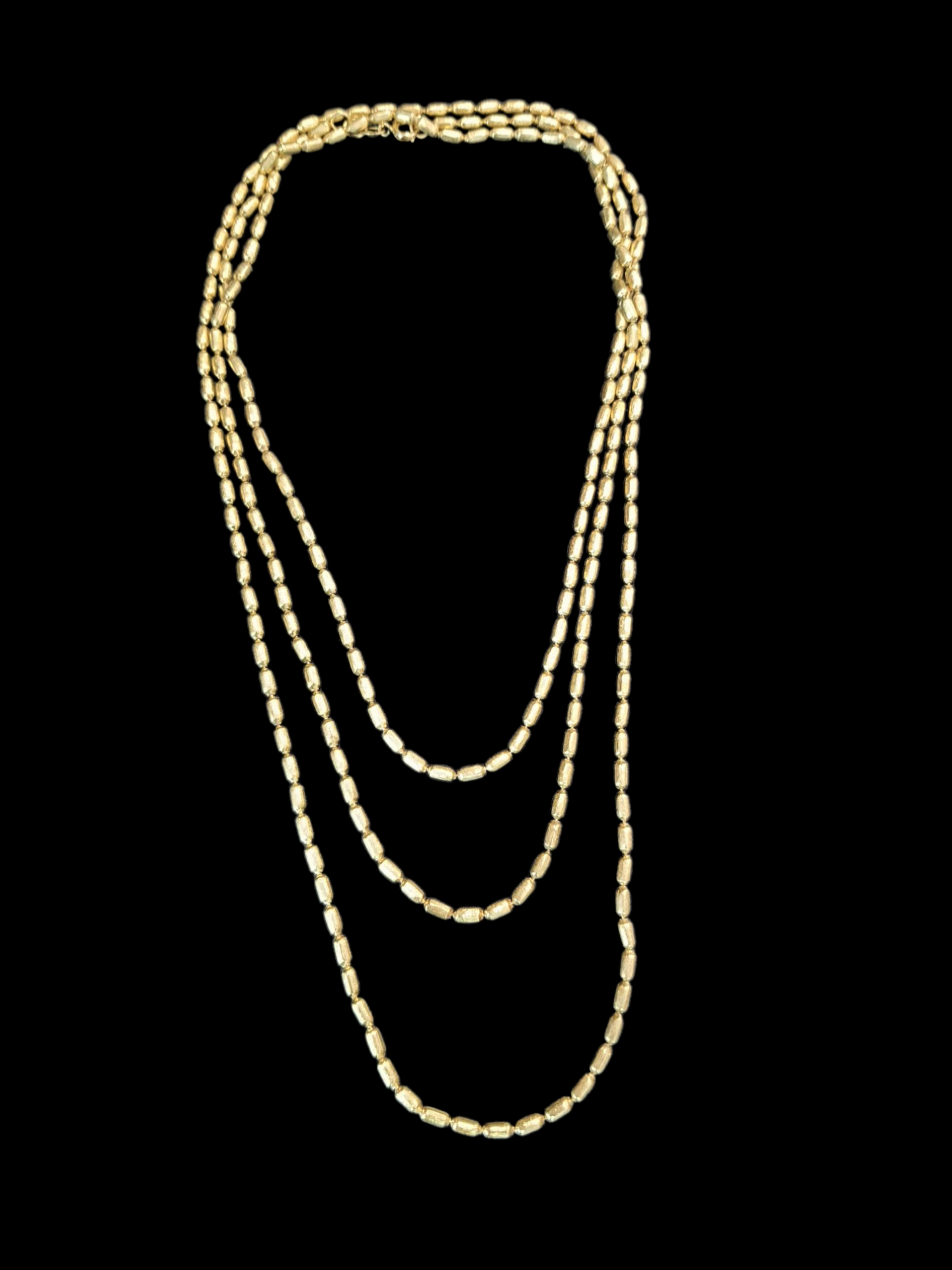 Colar fosco longo folheado a ouro