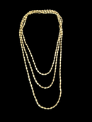 Colar fosco longo folheado a ouro