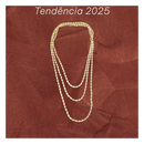Colar fosco longo folheado a ouro