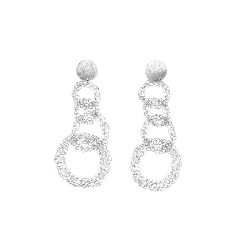 Brinco Croche Five  folheadas a rodio