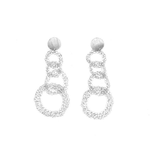 Brinco Croche Five  folheadas a rodio