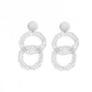 Brinco Croche Two folheadas a rodio